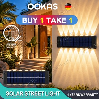 OOKAS 4-16LED Solar Wall Light Outdoor Waterproof Garden Decoration Wall Lamp For Street Balcony