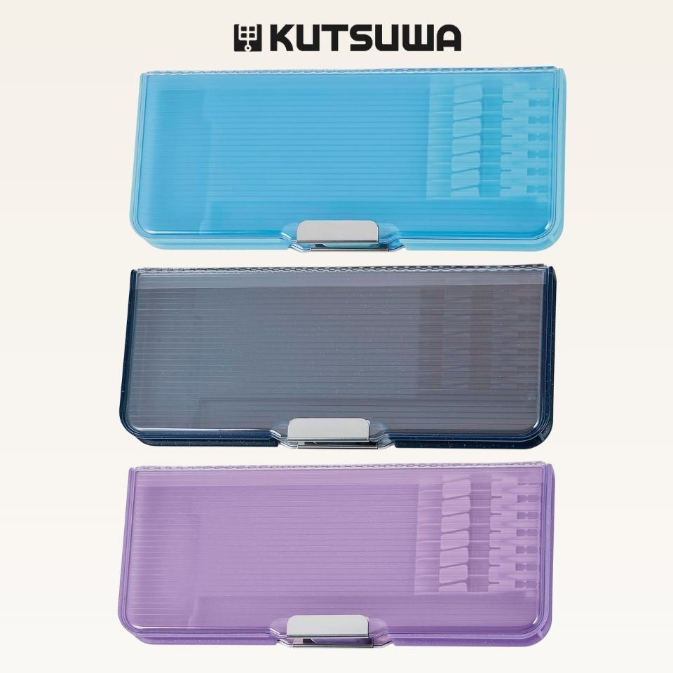 Kutsuwa Pittanton Clear Double-Sided Pencil Case 7 Slots Magnetic CH211