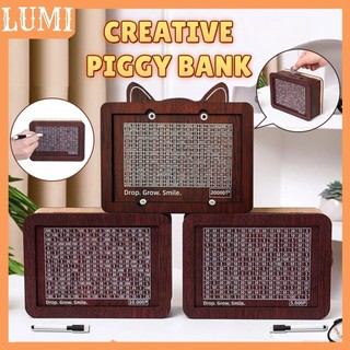 【Piggy Bank--₱ counting unit】Reusable Piggy Bank Wooden Money Box Savings Challenge Coin Banks