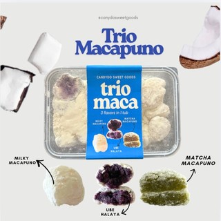 3 Flavors in One Tub Milkylicious Trio Macapuno (Milk/Matcha/Ube)  by Candydo Sweet Goods