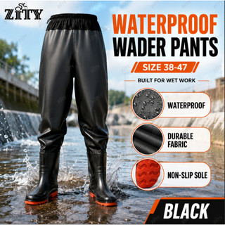 Thickened Long Waterproof Coveralls Durable PVC Wading Pants Unisex Rain Boots Outdoor Gear
