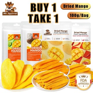 Mr.Squirrel 100g/Bag Dried Mango Sweet/Spicy/Coconut/Lime Flavor Dried Mangoes Natural Daily Snacks