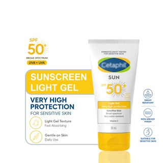 Sunscreen Light Gel Sunblock for Face & Body SPF 50+ Sensitive skin，Oil-Free, Non-Greasy UV