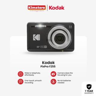 Kodak PixPro FZ55 Compact 16MP 5X Zoom Point and Shoot Digital Camera (Black/Silver/Blue/Red)