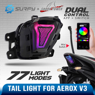 SharkPower Aerox v3 RGB Tail Light LED Smartphone App Customization 77Modes VIVID Color Plug Play