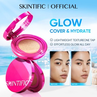 SKINTIFIC Cover Glow Perfect Pink Cushion Foundation Full Coverage Glowing Finish Lightweight Makeup