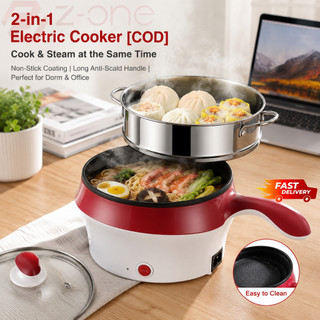 Multifunctional Electric Cooker Non-Stick Frying Pan Mini Hot Pot with Steamer Noodles Rice Cooker f