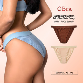 BUY 6, TAKE 1┃GBra Elastic Band, Cotton, Mid-Rise, Bikini Panty