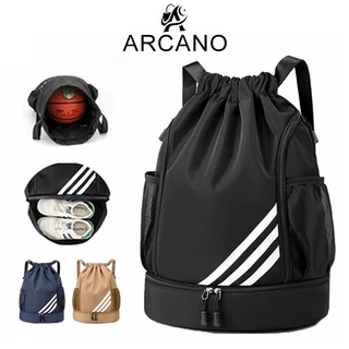 ARCANO Waterproof Backpack for Men Women Drawstring Bag Sports Gym Bag Fitness Swim String Backpack