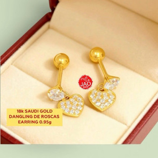 PAWNABLE 18k SAUDI GOLD DANGLING DE ROSCAS EARRING