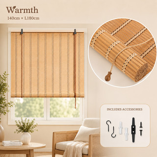 Blackout Bamboo Blinds Roll Up Bamboo Curtain Outdoor Window Blinds Waterproof Mold-proof 60-180cm