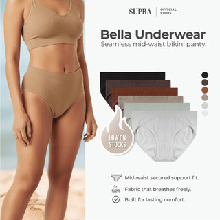SupraSports Bella Underwear | Seamless Mid-Waist Panty | 6-Pack Multi-Set