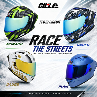【𝑶𝑭𝑭𝑰𝑪𝑰𝑨𝑳】GILLE CIRCUIT Helmet Full Face for Motorcycle Dual Visor Men Women With Free Visor FF012