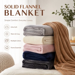 Plain Blanket Super Soft Perfect For Warm Solid Color Microfiber Plush Fleece KUMOT(2 size 1.5/1.8 )