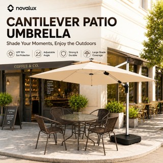 Weather Resistant Large Patio Umbrella  - Perfect for Garden, Balcony, Patio & Outdoor Spaces