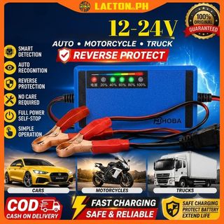 Universal 12V Smart Car Battery Charger Motorcycle Charger BatteryTruck Maintainer Amp Volt Trick