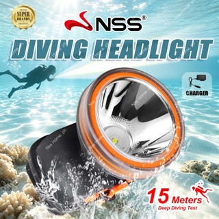 NSS Diving Headlamp Waterproof 20W Emergency Light Angle Adjust Headlight 2400mAh Power Display