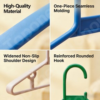 TOPONE 1 Dozen Plastic Hangers& Non-Slip Design, Durable Thickened Hangers for Home Wardrobe, Closet