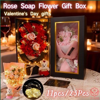 【Upgrade】11pc/23pc Eternal Rose Soap Flower Gift Box With Light  mother's Day Birthday Couple Gift