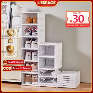 Shoe Rack Organizer Shoe Cabinet Multi Layer Stackable Shoe Storage Box Dustproof Space Saving