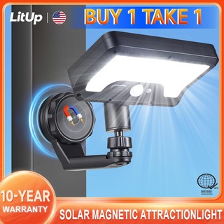 LitUp Solar Light Outdoor Waterproof 360° Rotation Sensor Light Motion Magnetic Attraction Wall Lamp