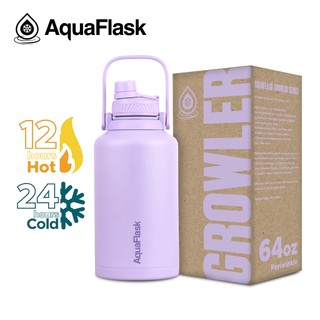 AquaFlask (64oz) Wide Mouth with Spout Lid Vacuum Insulated StainlessSteel Drinking Water Aqua Flask