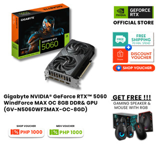 Gigabyte NVIDIA® GeForce RTX™ 5060 WindForce MAX OC 8GB DDR& GPU (GV-N5060WF2MAX-OC-8GD)