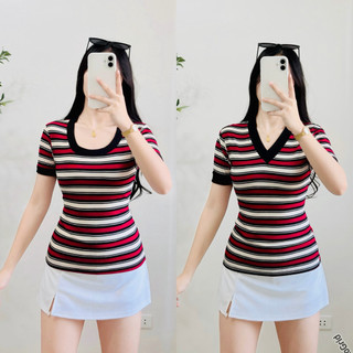 PENNY STRIPES KNITTED TOP