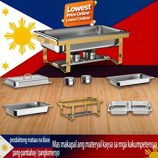 Blue Cat Self-Service Buffet Stove Stainless Steel Rectangular Covered Buffet Stove Alcohol Heating