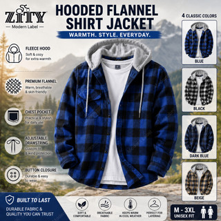ZITY Men's Blue Checkered  Hoodies , pocket shirt- Breathable Cotton shirt for All Seasons