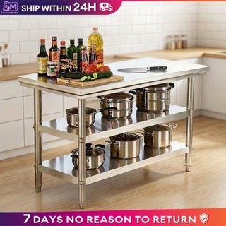 Stainless Steel Workbench 304 Kitchen Rack Multi-Layer Operation Console Heavy Duty Home Use Table