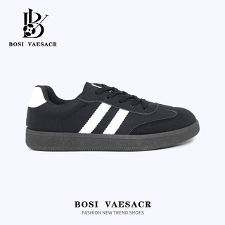 BOSI Women Korean Fashion Sneakers Black School Shoes Lightweight Comfortable Non-Slip Rubber Casual