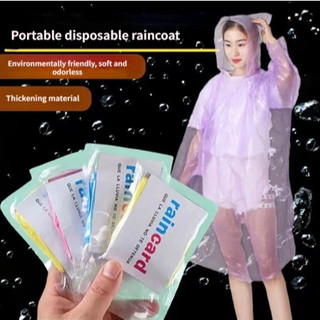 1PCS Card Raincoat Disposable Portable Raincoat Whole Body Rain Cover Thickened Adult Size (PS)