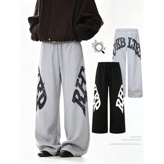 [OOTD]Fashion Casual Baggy Pant For Unisex High Quality Black Grey Straight Men's Casual Pants M-XXL