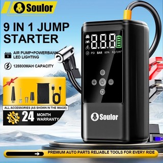 Soulor 9 IN 1 Jump Starter Powerbank 128800mAh Car Jump starter with Air Pump Car Jumper for car