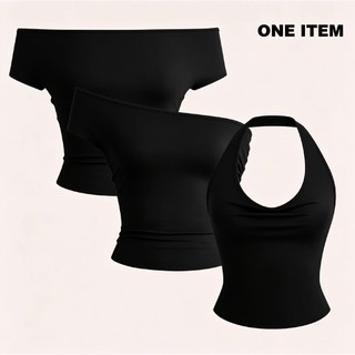 DOUBLE LINING CONVERTIBLE TOP 3 WAYS TO WEAR HALTER / OFF SHOULDER / ONE SHOULDER / ALL IN ONE TOP