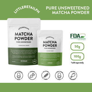 Pure Unsweetened Matcha Powder 50g / 100g  Keto Low Carb Approved