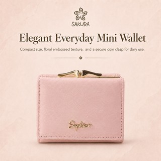 Sakura  High-end Women's Korean-Style Fashion Wallet Short Small Ins Coin Purse YS029