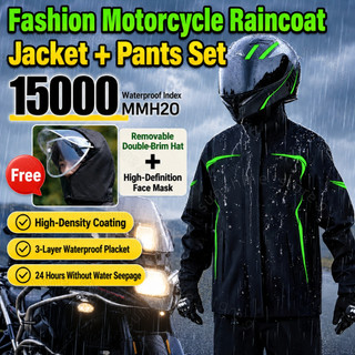 Unisex Waterproof Motorcycle Raincoat Jacket and Pants Set Anti-Rainstorm raincoat Fashion Raincoat