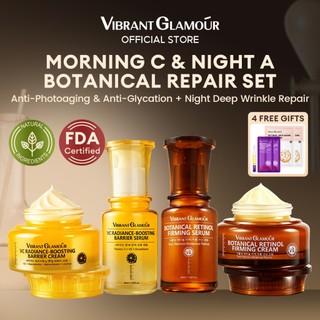 VIBRANT GLAMOUR Morning-C & Night-A 4PCS , All-Day Whitening & Anti-Aging & Reduces Wrinkles