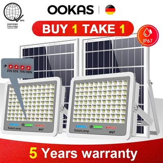 OOKAS 10X Highlight Solar Lights Outdoor Waterproof Solar Flood Street Light LED Lamp Buy 1 Take 1