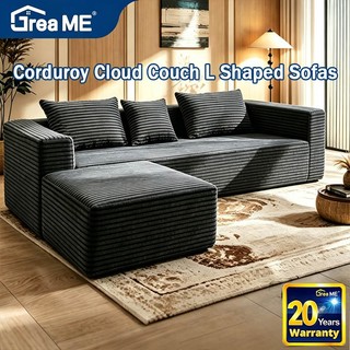 Dreame Modular Sectional Sofa Corduroy Cloud Couch L Shaped Sofas With Deep Seat Comfy Fluffy