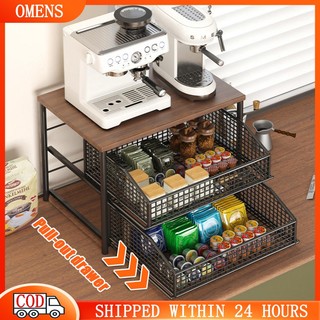 Kitchen Countertop Organizer with Drawers Countertop Storage Rack Kitchen Organizer with Basket