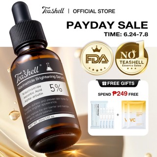 【FDA Approved】Teashell 5% Nicotinam Niacinamide Instant Whitening Serum &Alpha Arbutin White Serum