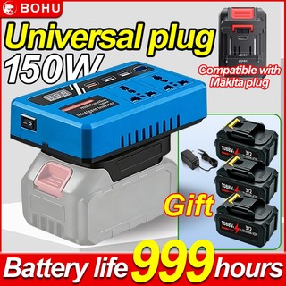 150W Portable Mini Intelligent Inverter 21V Lithium Battery Smart Converter Power Station Generator