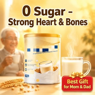 Cholesterol Support Soy Milk Powder for Seniors - No Sugar Low Fat Strong Bones - 400g