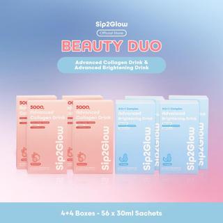 【 Sip2Glow | Beauty Duo 4+4 】Advanced Collagen Drink with Tripeptide, GABA & Vitamin C | Advanced Br