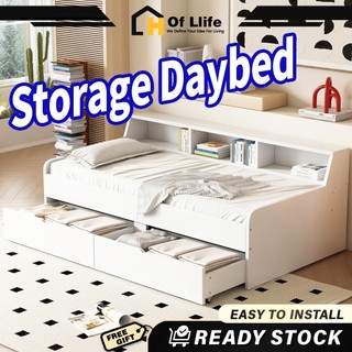 ❤Single Storage Daybed / Wooden Single Bed Frame Bunk Beds COD