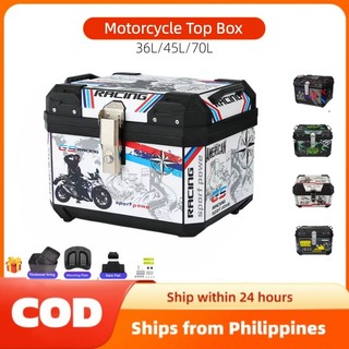36/45/70L Motorcycle Top Box With lining and base Motorcycle Waterproof Trunk Motorcycle Tail Box
