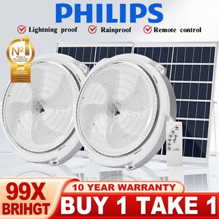 3000W Solar Ceiling Light BUY 1 TAKE 1 LED Indoor Light Emergency Waterproof With Remote Brightness